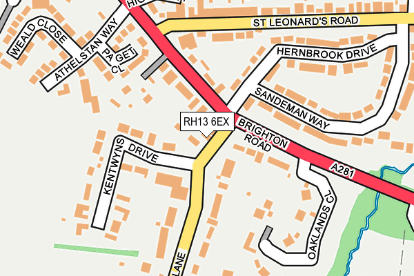 RH13 6EX map - OS OpenMap – Local (Ordnance Survey)