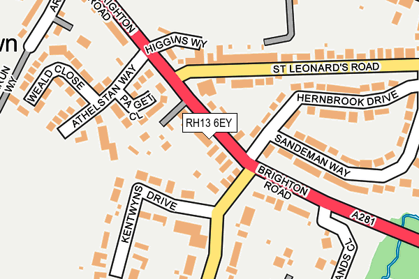 RH13 6EY map - OS OpenMap – Local (Ordnance Survey)