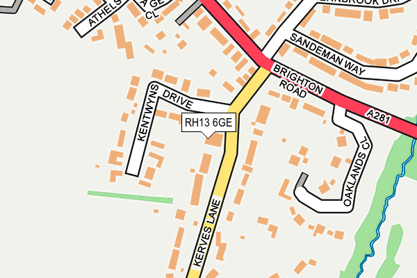 RH13 6GE map - OS OpenMap – Local (Ordnance Survey)