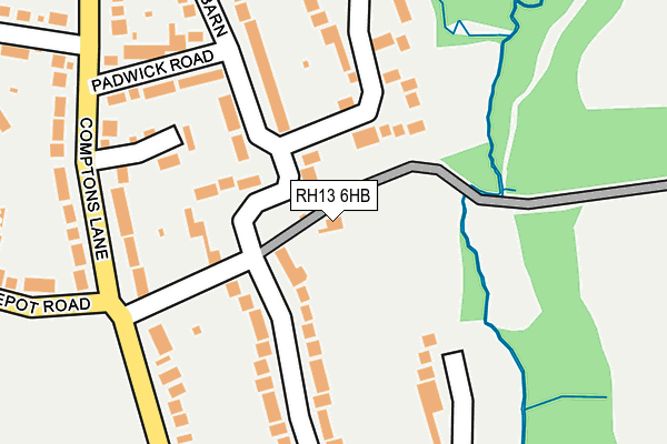 RH13 6HB map - OS OpenMap – Local (Ordnance Survey)