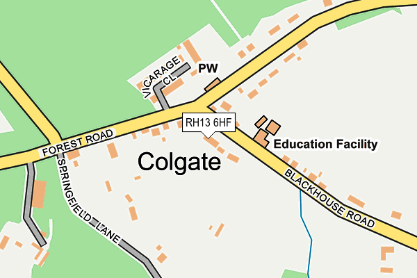 RH13 6HF map - OS OpenMap – Local (Ordnance Survey)