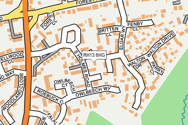 RH13 6HG map - OS OpenMap – Local (Ordnance Survey)