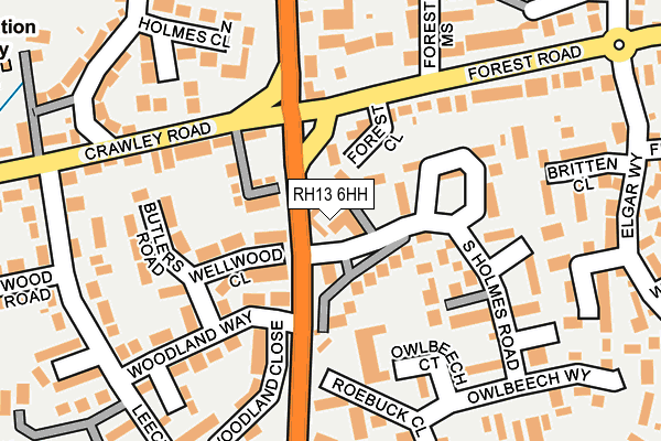 RH13 6HH map - OS OpenMap – Local (Ordnance Survey)