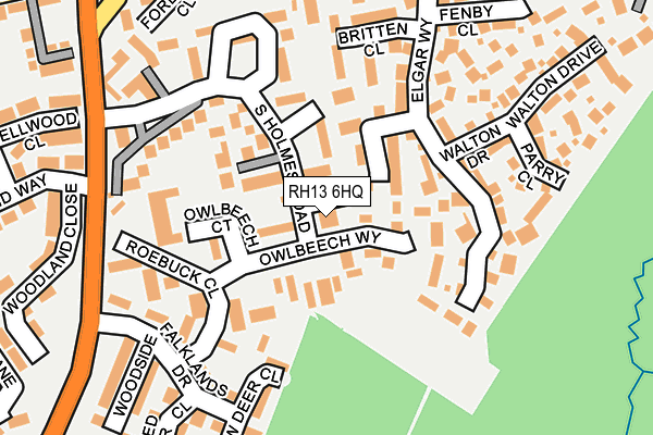 RH13 6HQ map - OS OpenMap – Local (Ordnance Survey)
