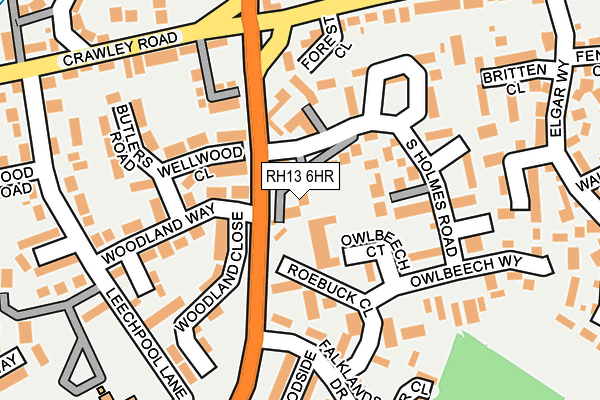 RH13 6HR map - OS OpenMap – Local (Ordnance Survey)
