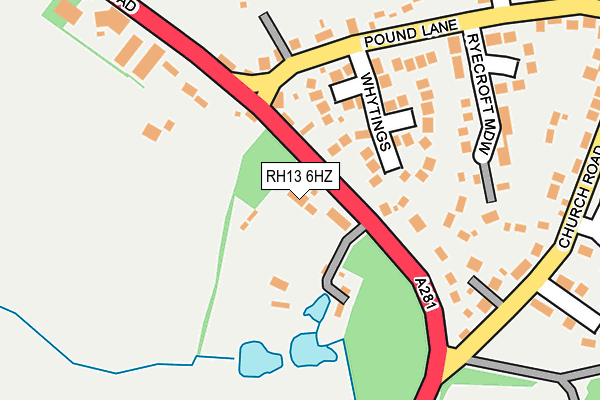 RH13 6HZ map - OS OpenMap – Local (Ordnance Survey)