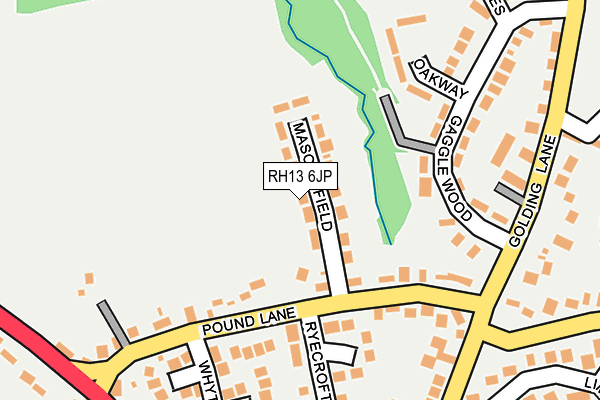 RH13 6JP map - OS OpenMap – Local (Ordnance Survey)