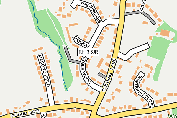RH13 6JR map - OS OpenMap – Local (Ordnance Survey)