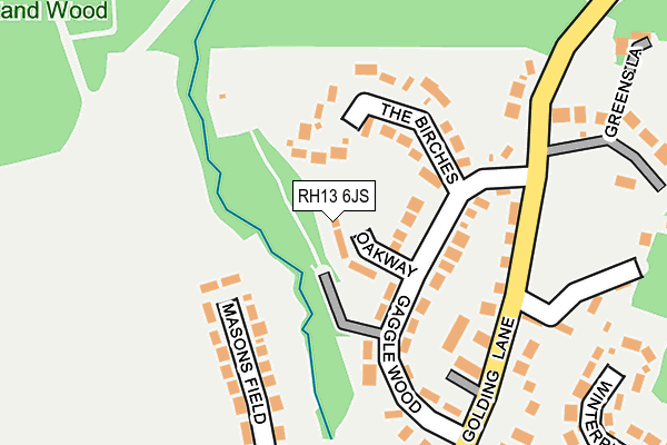 RH13 6JS map - OS OpenMap – Local (Ordnance Survey)