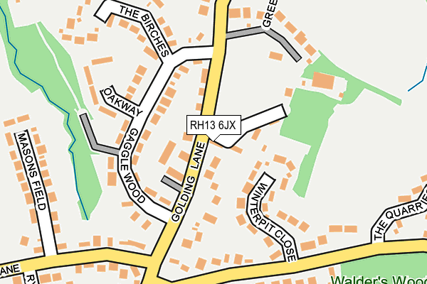 RH13 6JX map - OS OpenMap – Local (Ordnance Survey)