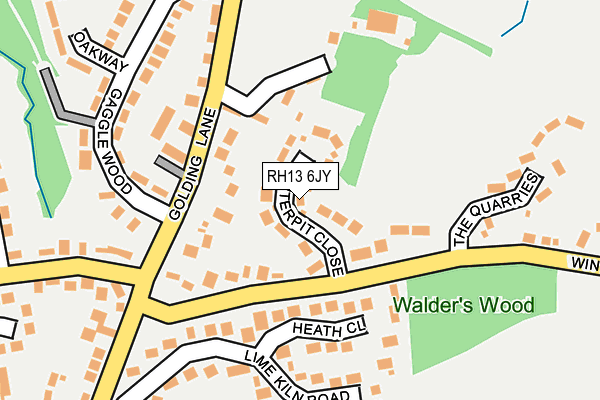 RH13 6JY map - OS OpenMap – Local (Ordnance Survey)