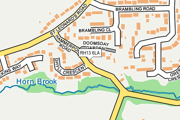 RH13 6LA map - OS OpenMap – Local (Ordnance Survey)