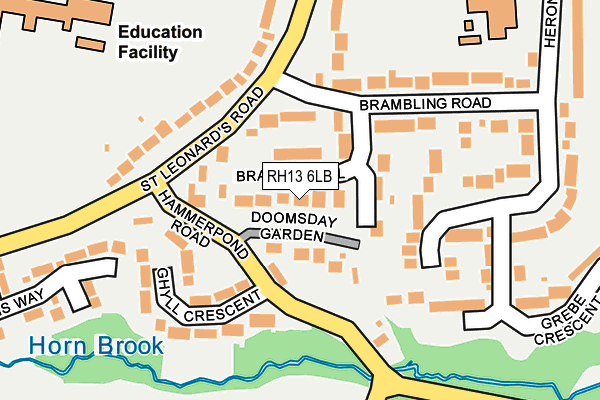 RH13 6LB map - OS OpenMap – Local (Ordnance Survey)