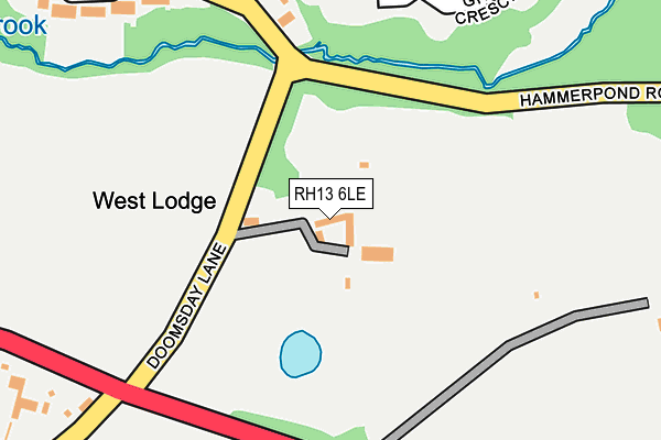 RH13 6LE map - OS OpenMap – Local (Ordnance Survey)