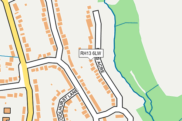 RH13 6LW map - OS OpenMap – Local (Ordnance Survey)