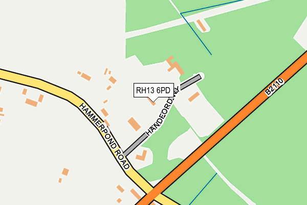 RH13 6PD map - OS OpenMap – Local (Ordnance Survey)