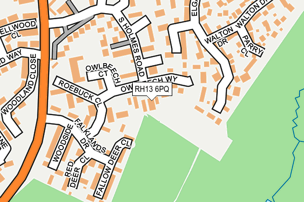 RH13 6PQ map - OS OpenMap – Local (Ordnance Survey)