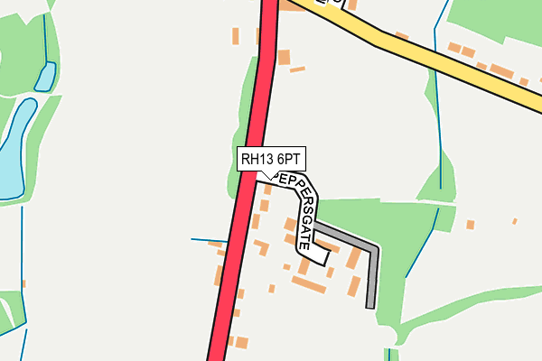 RH13 6PT map - OS OpenMap – Local (Ordnance Survey)