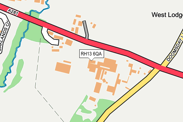 RH13 6QA map - OS OpenMap – Local (Ordnance Survey)