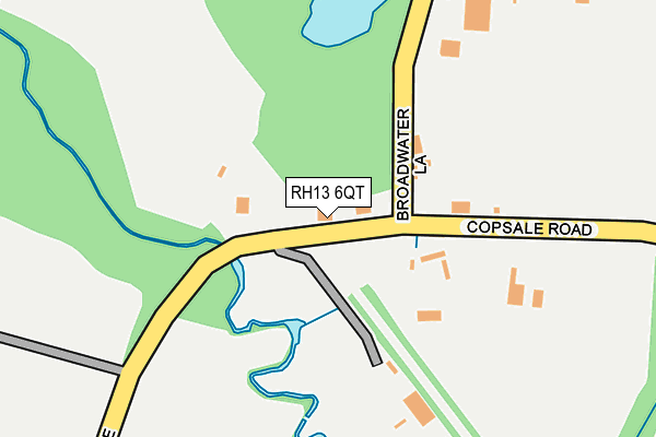 RH13 6QT map - OS OpenMap – Local (Ordnance Survey)