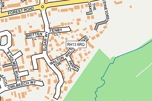 RH13 6RQ map - OS OpenMap – Local (Ordnance Survey)
