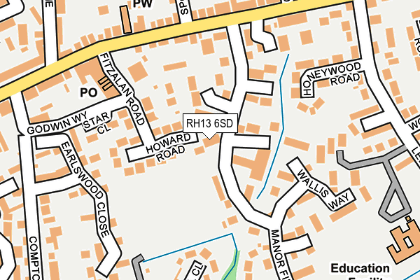RH13 6SD map - OS OpenMap – Local (Ordnance Survey)