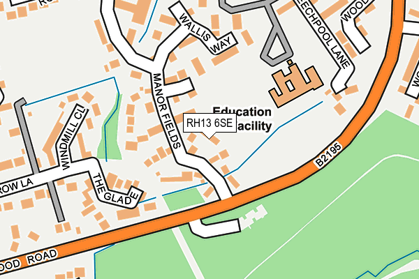 RH13 6SE map - OS OpenMap – Local (Ordnance Survey)