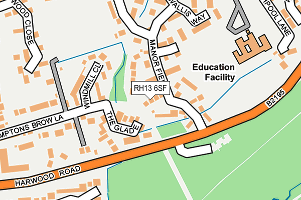 RH13 6SF map - OS OpenMap – Local (Ordnance Survey)