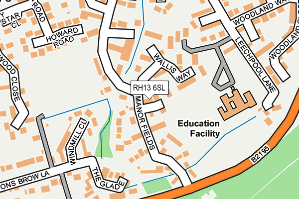 RH13 6SL map - OS OpenMap – Local (Ordnance Survey)