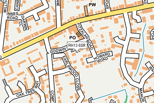 RH13 6SR map - OS OpenMap – Local (Ordnance Survey)