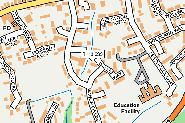 RH13 6SS map - OS OpenMap – Local (Ordnance Survey)