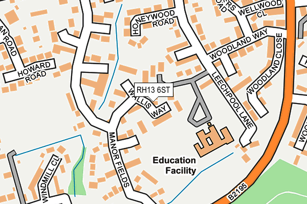 RH13 6ST map - OS OpenMap – Local (Ordnance Survey)