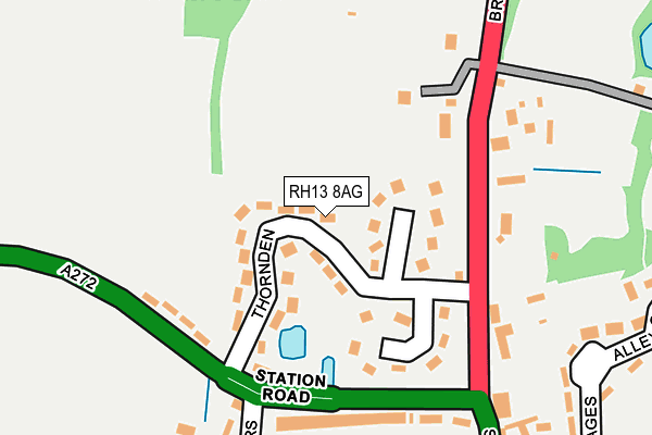 RH13 8AG map - OS OpenMap – Local (Ordnance Survey)