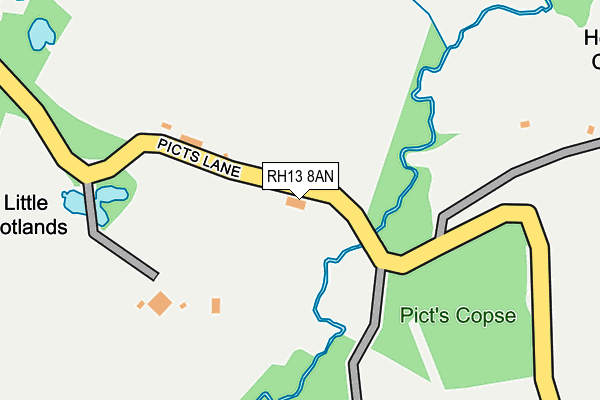 RH13 8AN map - OS OpenMap – Local (Ordnance Survey)