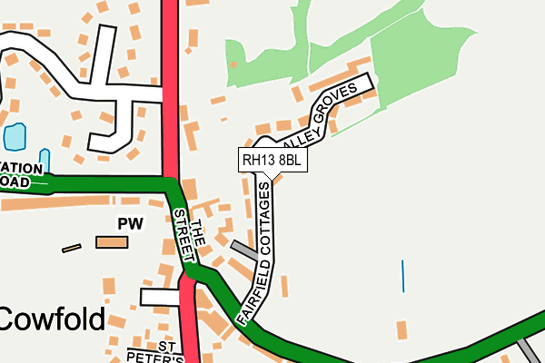 RH13 8BL map - OS OpenMap – Local (Ordnance Survey)