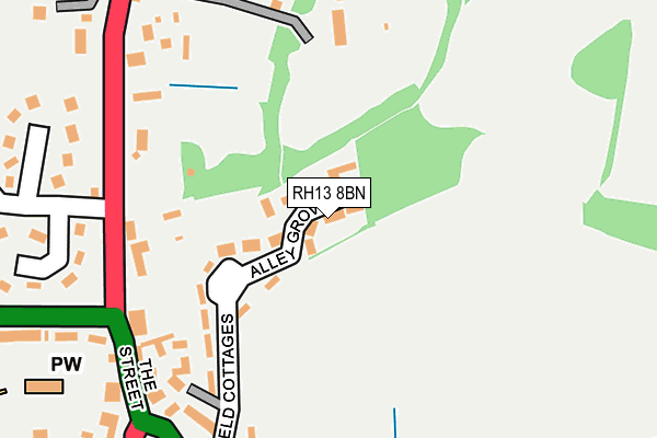 RH13 8BN map - OS OpenMap – Local (Ordnance Survey)