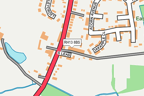 RH13 8BS map - OS OpenMap – Local (Ordnance Survey)