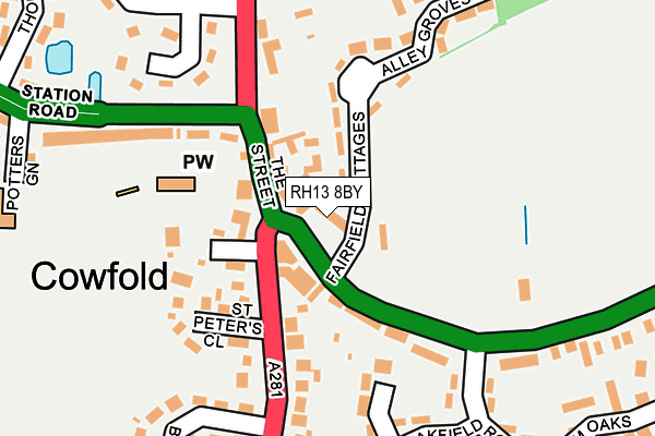 RH13 8BY map - OS OpenMap – Local (Ordnance Survey)