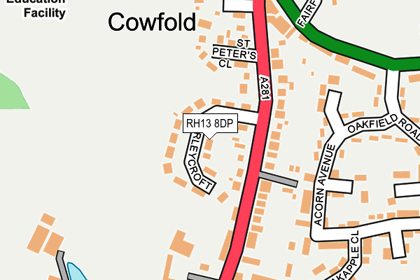 RH13 8DP map - OS OpenMap – Local (Ordnance Survey)