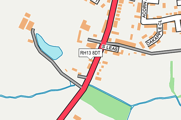 RH13 8DT map - OS OpenMap – Local (Ordnance Survey)