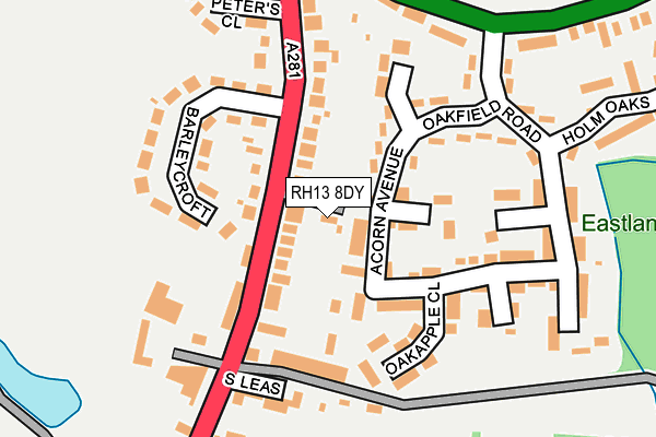 RH13 8DY map - OS OpenMap – Local (Ordnance Survey)
