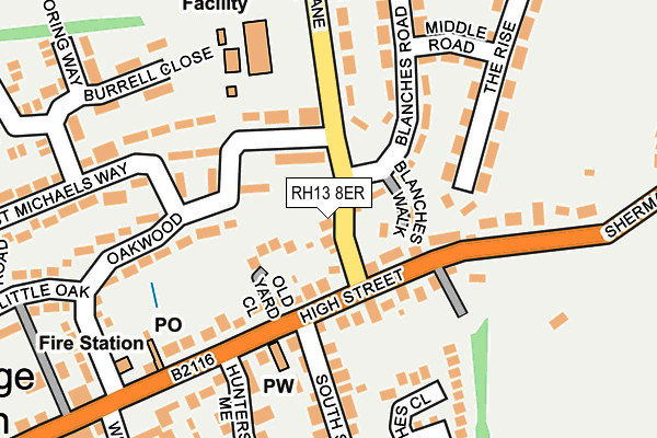 RH13 8ER map - OS OpenMap – Local (Ordnance Survey)
