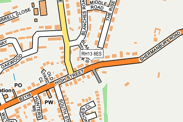 RH13 8ES map - OS OpenMap – Local (Ordnance Survey)