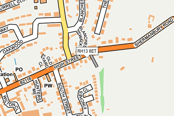 RH13 8ET map - OS OpenMap – Local (Ordnance Survey)