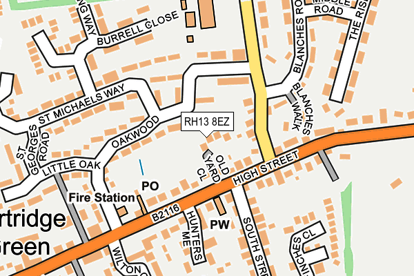 RH13 8EZ map - OS OpenMap – Local (Ordnance Survey)
