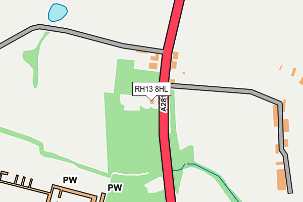 RH13 8HL map - OS OpenMap – Local (Ordnance Survey)