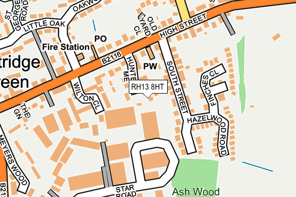 RH13 8HT map - OS OpenMap – Local (Ordnance Survey)