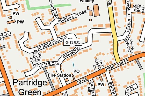 RH13 8JQ map - OS OpenMap – Local (Ordnance Survey)