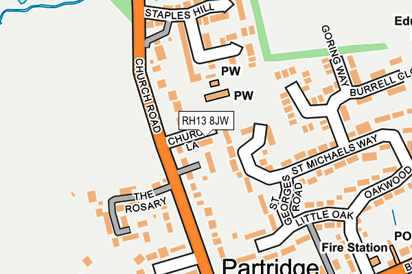 RH13 8JW map - OS OpenMap – Local (Ordnance Survey)