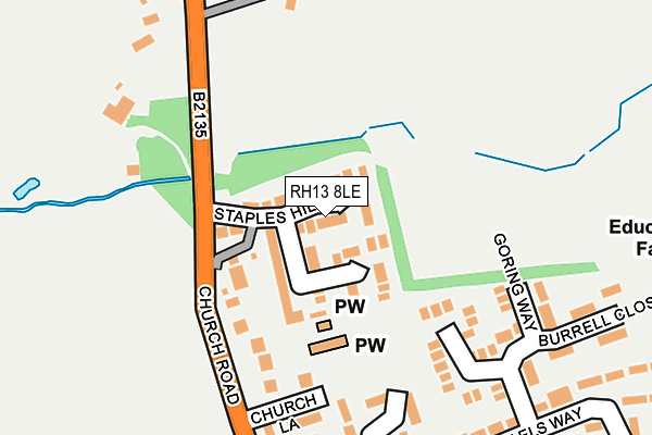RH13 8LE map - OS OpenMap – Local (Ordnance Survey)